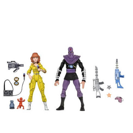 April O'Neil & Foot Soldier Teenage Mutant Ninja Turtles Action Figure 2-Pack  18 cm Neca 54121 - CONFEZIONE DANNEGGIATA