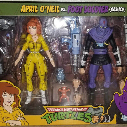 April O'Neil & Foot Soldier Teenage Mutant Ninja Turtles Action Figure 2-Pack  18 cm Neca 54121 - CONFEZIONE DANNEGGIATA